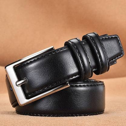 Belt of costume in leather for men, model Lior - Zictor