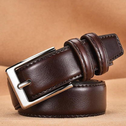 Belt of costume in leather for men, model Lior - Zictor