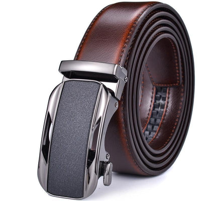 Fine Dress Belt For Men With Silver Buckle - Makena