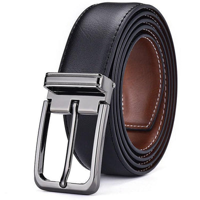 Men's Dress Belt Silver Prong Buckle - Model Paityn