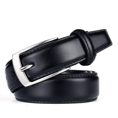 Men's Suit Belt in Black Strap - Model Reaghan