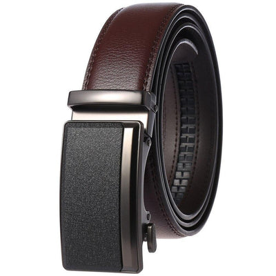 Brown Belt With Automatic Buckle - Model Rivers