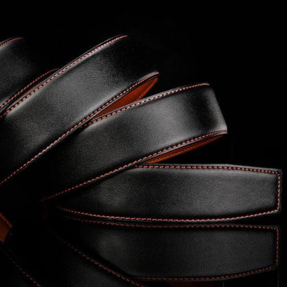 Plyesxale Genuine Leather Belt Men High Quality Ratchet Dress Belt With Automatic Buckle Blue Red Light Brown Mens Belts B36 Taylory by Zictor