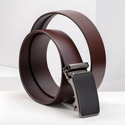 Belt Costume In Leather Pleine Fleur Buckle Automatic For Men Model Adil by Zictor