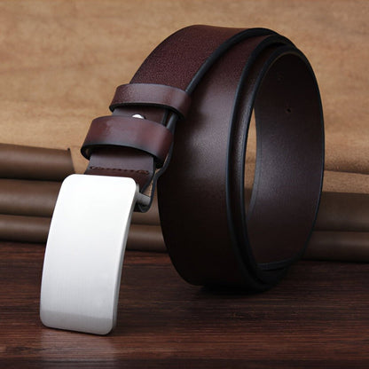 Belt Costume In Leather Pleine Fleur Buckle Automatic For Men Model Oak by Zictor