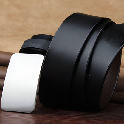 Belt Costume In Leather Pleine Fleur Buckle Automatic For Men Model Oak by Zictor