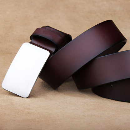 Belt Costume In Leather Pleine Fleur Buckle Automatic For Men Model Oak by Zictor