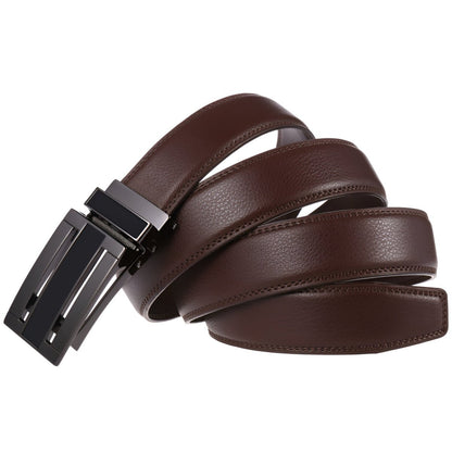 Belt Costume In Leather Pleine Fleur Buckle Automatic For Men Model Raja by Zictor