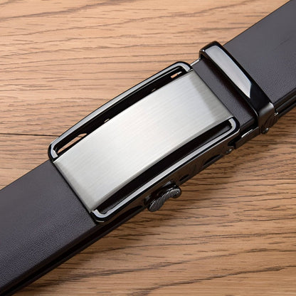 Belt Costume In Leather Pleine Fleur Buckle Automatic For Men Model Naim by Zictor