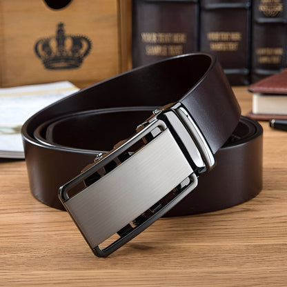Belt Costume In Leather Pleine Fleur Buckle Automatic For Men Model Naim by Zictor