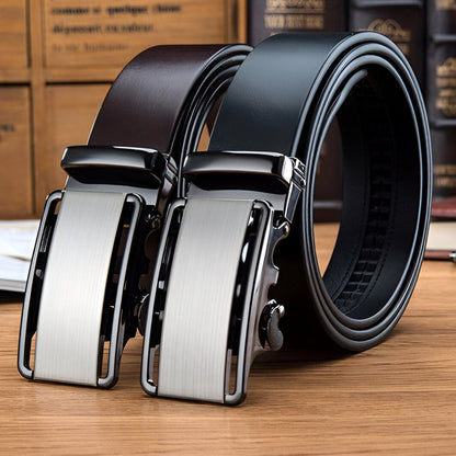 Belt Costume In Leather Pleine Fleur Buckle Automatic For Men Model Naim by Zictor