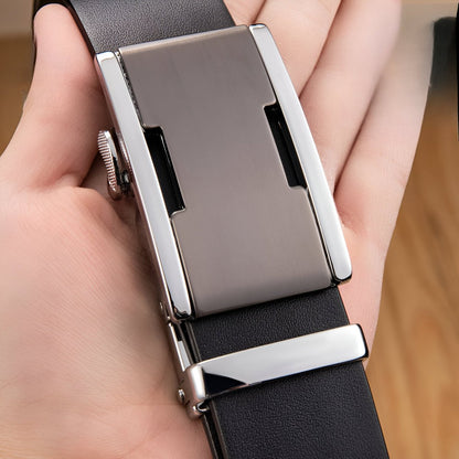 Belt Costume In Leather Pleine Fleur Buckle Automatic For Men Model Lynx by Zictor