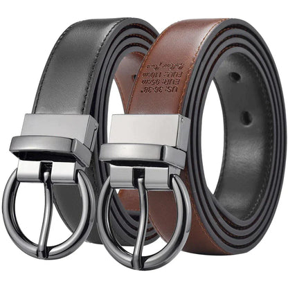 Belt reversible 2 in 1 in leather for women, model BChenny - Zictor