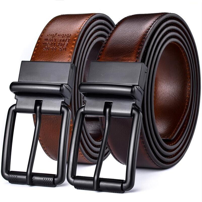 Belt reversible in leather 2 in 1 for men, model Chinh - Zictor