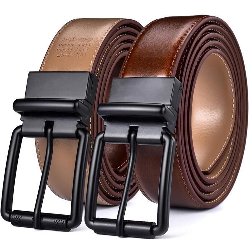 Belt reversible in leather 2 in 1 for men, model Chinh - Zictor