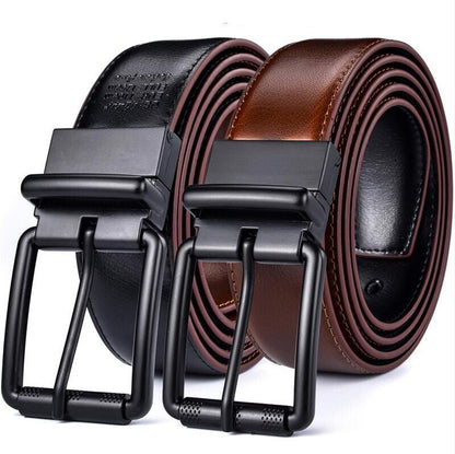 Belt reversible in leather 2 in 1 for men, model Chinh - Zictor