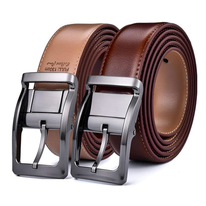 Belt reversible in leather 2 in 1 for men, model Ciel - Zictor