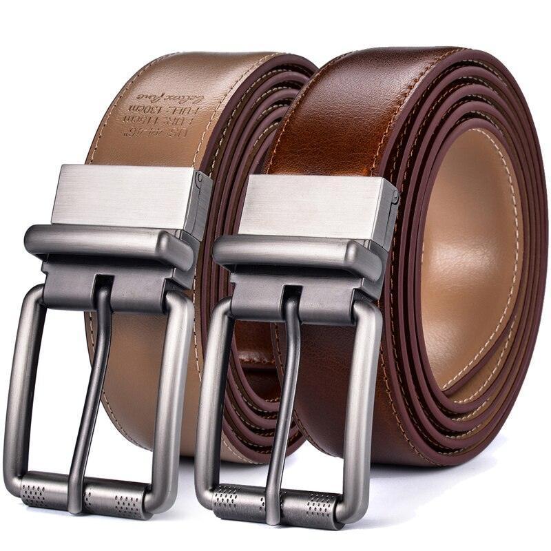 Belt reversible in leather 2 in 1 for men, model Salem - Zictor