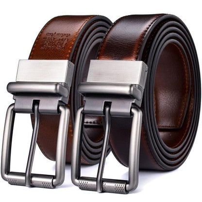 Belt reversible in leather 2 in 1 for men, model Salem - Zictor