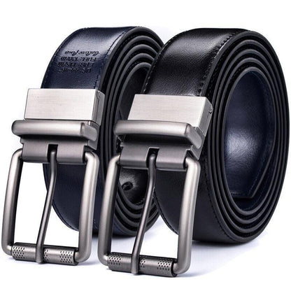 Belt reversible in leather 2 in 1 for men, model Salem - Zictor