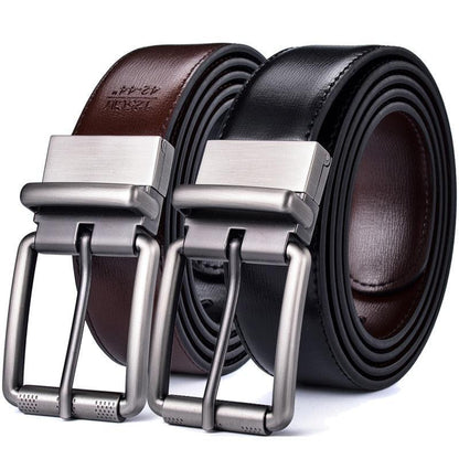 Belt reversible in leather 2 in 1 for men, model Salem - Zictor