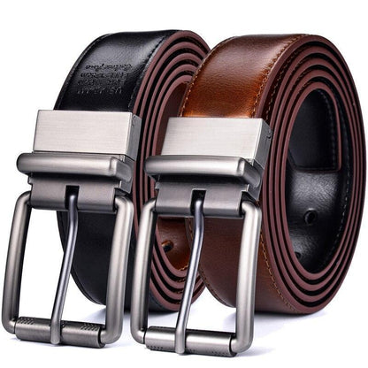 Belt reversible in leather 2 in 1 for men, model Salem - Zictor
