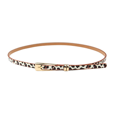 Leopard Print Belt For Women Tank Buckle - Model Callen