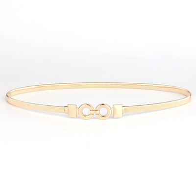 Gold Plated Belt For Women With Round Buckle - Model Morgan