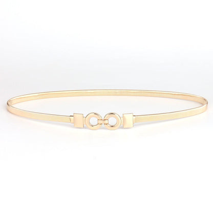 Belt slim golden in metal extensible for women, model CaMarveln - Zictor