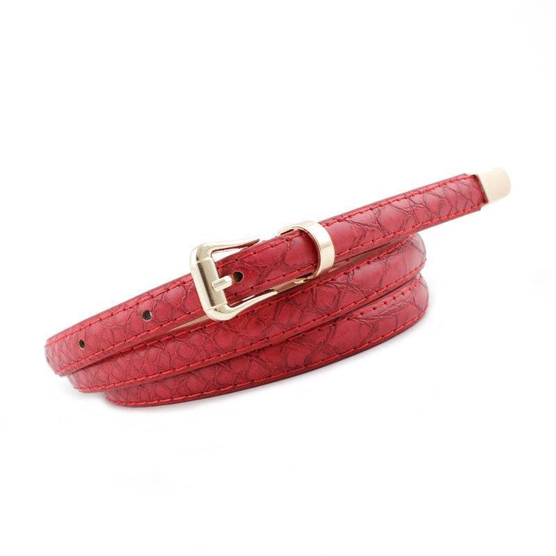 Belt slim in leather for women, model Aubrey - Zictor