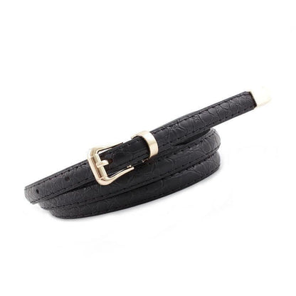 Belt slim in leather for women, model Aubrey - Zictor