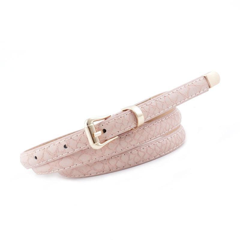 Belt slim in leather for women, model Aubrey - Zictor