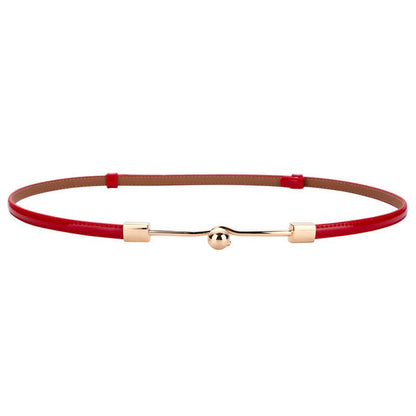 Belt slim in leather for women, model Dream - Zictor