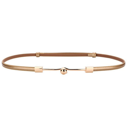 Belt slim in leather for women, model Dream - Zictor