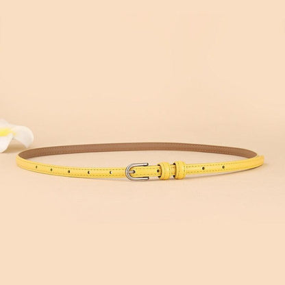 Belt slim in leather for women, model Fernar - Zictor
