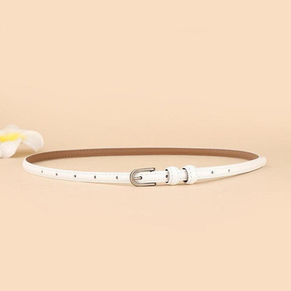 Belt slim in leather for women, model Fernar - Zictor