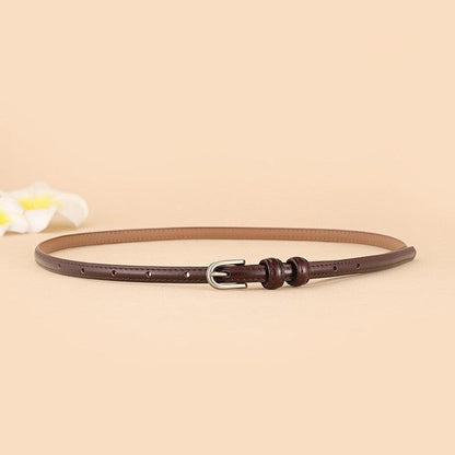 Belt slim in leather for women, model Fernar - Zictor