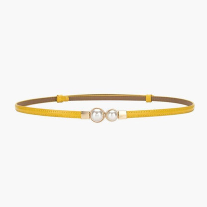 Belt slim in leather for women, model Huxleie - Zictor