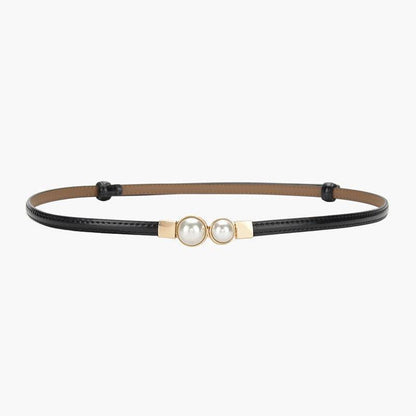 Belt slim in leather for women, model Huxleie - Zictor