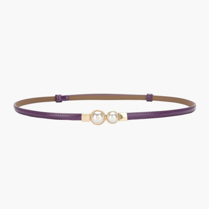 Belt slim in leather for women, model Huxleie - Zictor