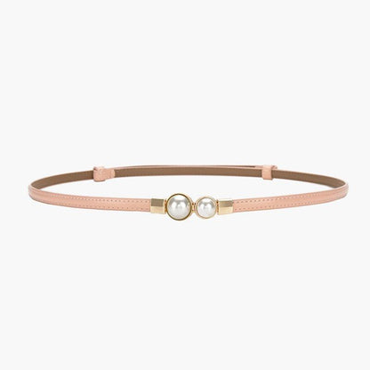 Belt slim in leather for women, model Huxleie - Zictor