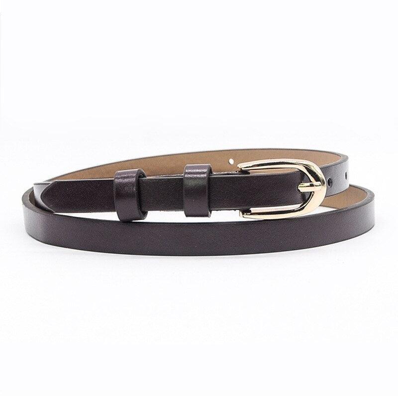 Belt slim in leather for women, model Millan - Zictor