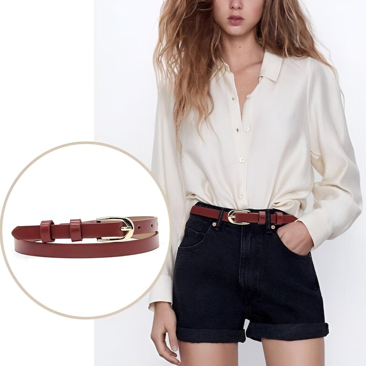 Belt In Leather For Women Model Millan by Zictor