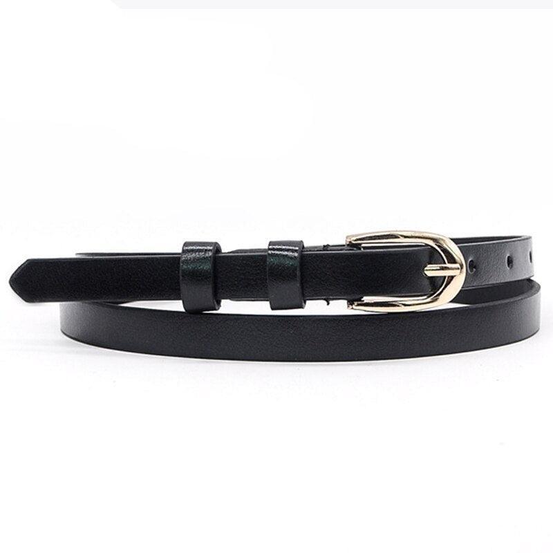 Belt slim in leather for women, model Millan - Zictor