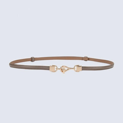 Belt slim in leather for women, model Son - Zictor
