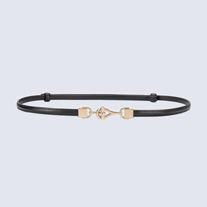 Belt slim in leather for women, model Son - Zictor
