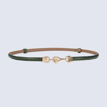 Belt slim in leather for women, model Son - Zictor