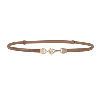 Belt For Women Gold Buckle Slim Cowhide Strap - Son - model embodies