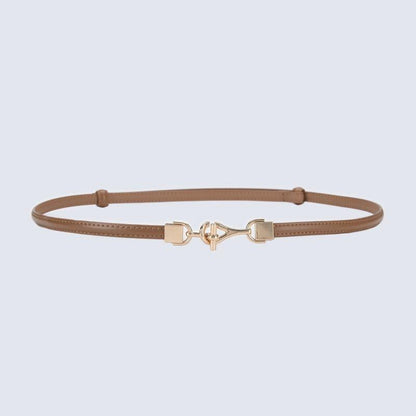 Belt slim in leather for women, model Son - Zictor