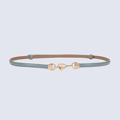 Belt slim in leather for women, model Son - Zictor